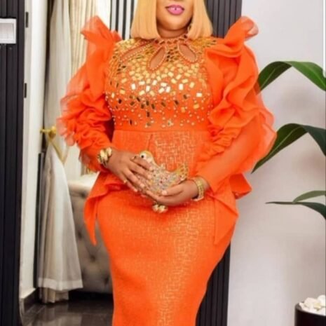 Nudeen-Couture-Dress-Orange Nudeen Couture Dress Orange